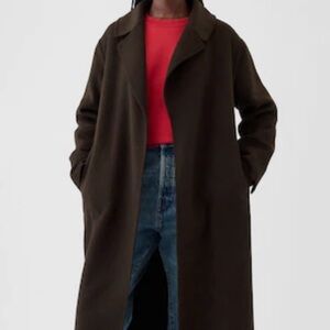 NWT Gap wool belted coat, brown XS petite